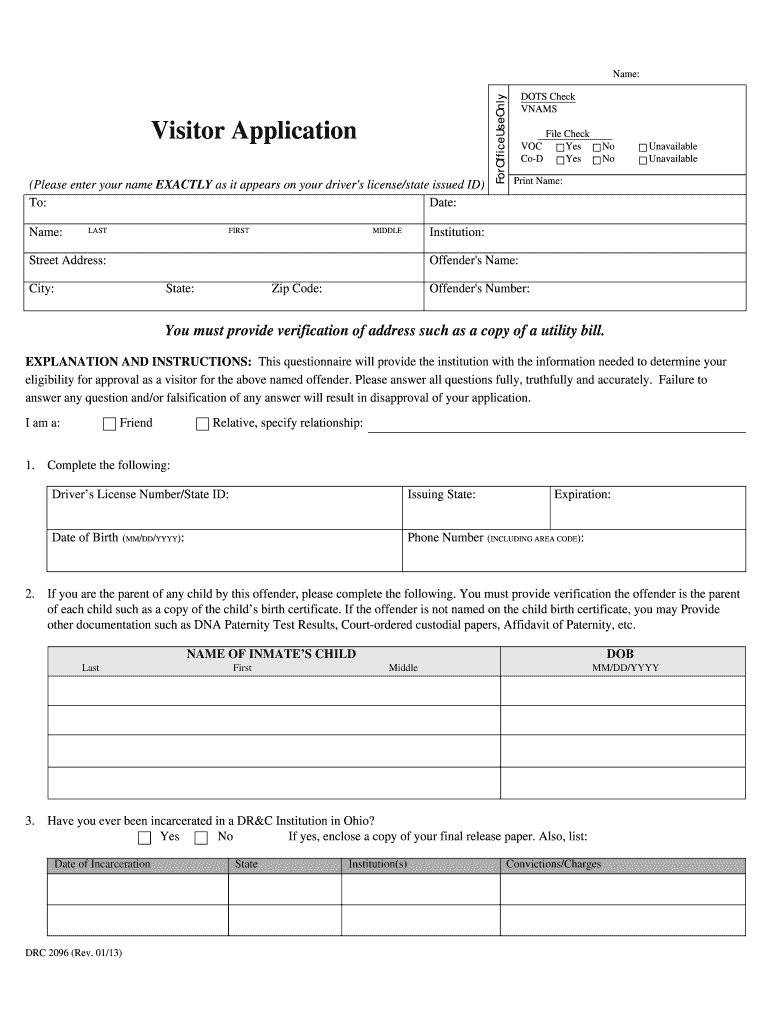 Odrc Visiting Application 2013-2025